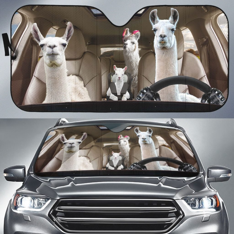 Llama Family V2 Car Sunshade Gift Ideas 2022