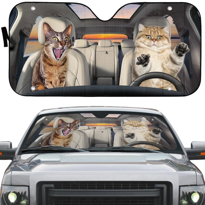 Crazy Cat Car Sunshade Gift Ideas 2022