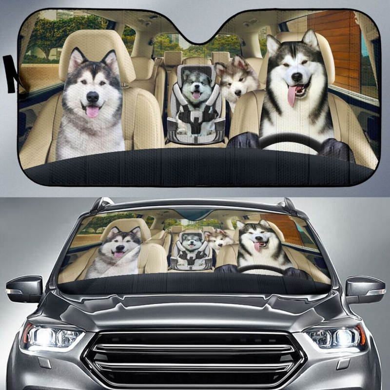 Alaska Malamute Family Car Sunshade Gift Ideas 2022