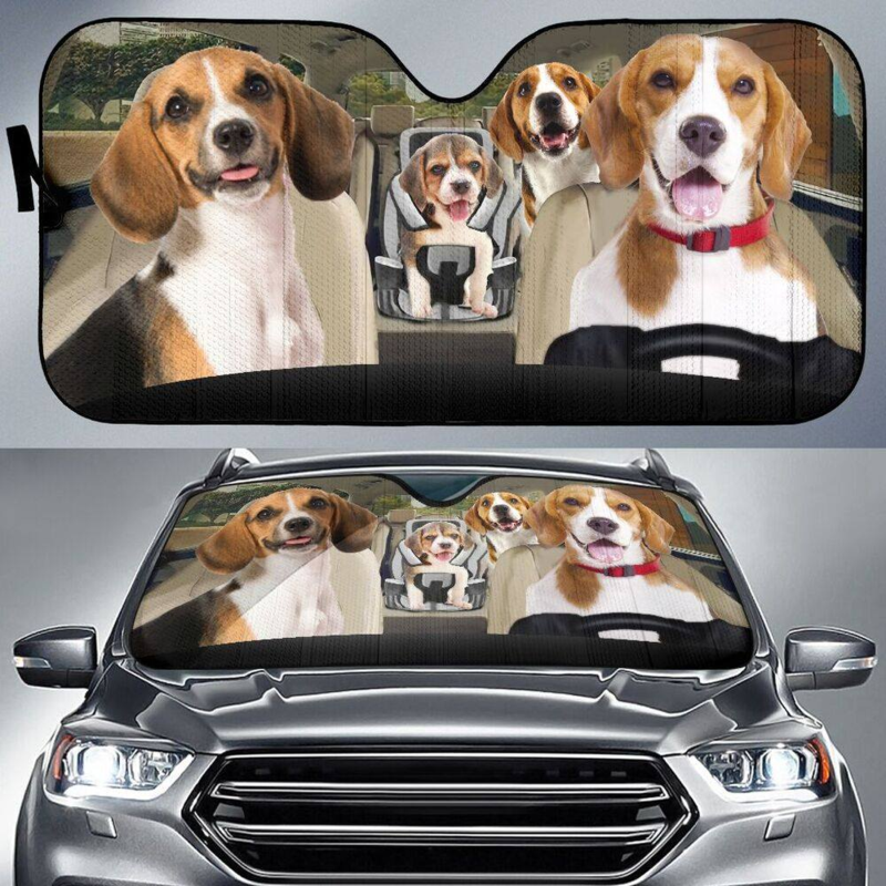 Beagle Family V2 Car Sunshade Gift Ideas 2021