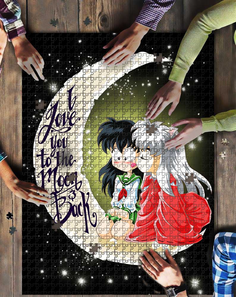 Inuyasha Couple Love To The Moon Mock Jigsaw Puzzle Kid Toys