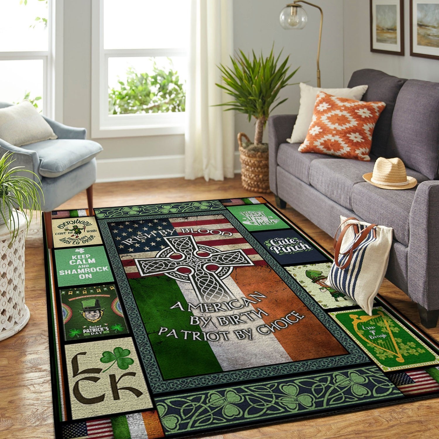 Irish By Blood American By Birth Area Rug Home Decor Bedroom Living Room Decor