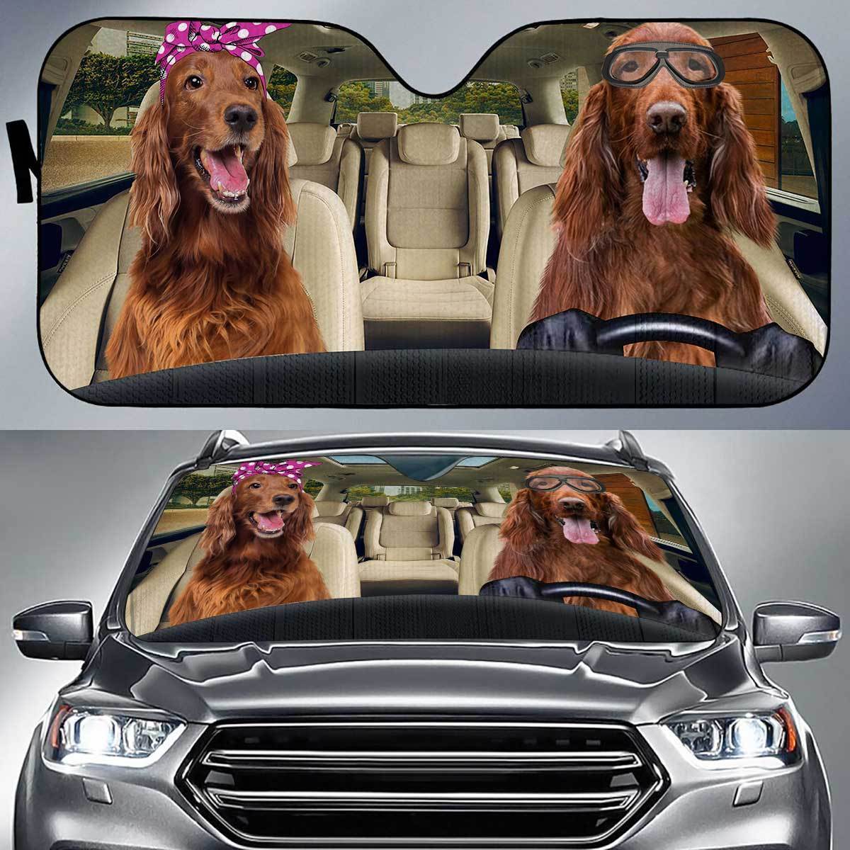 Irish Setter Driver Auto Sun Shade Hd Gift Ideas 2022