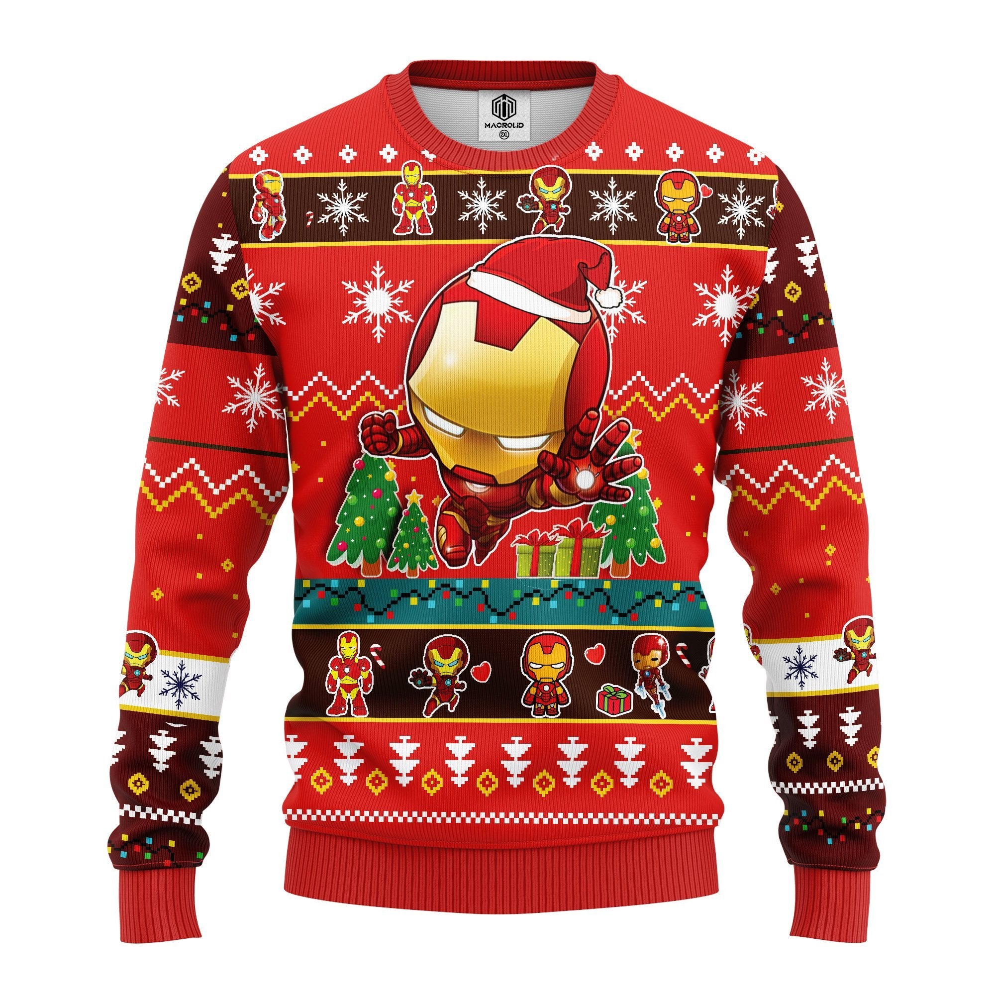 Iron Man Chibi Ugly Christmas Sweater Red Amazing Gift Idea Thanksgiving Gift