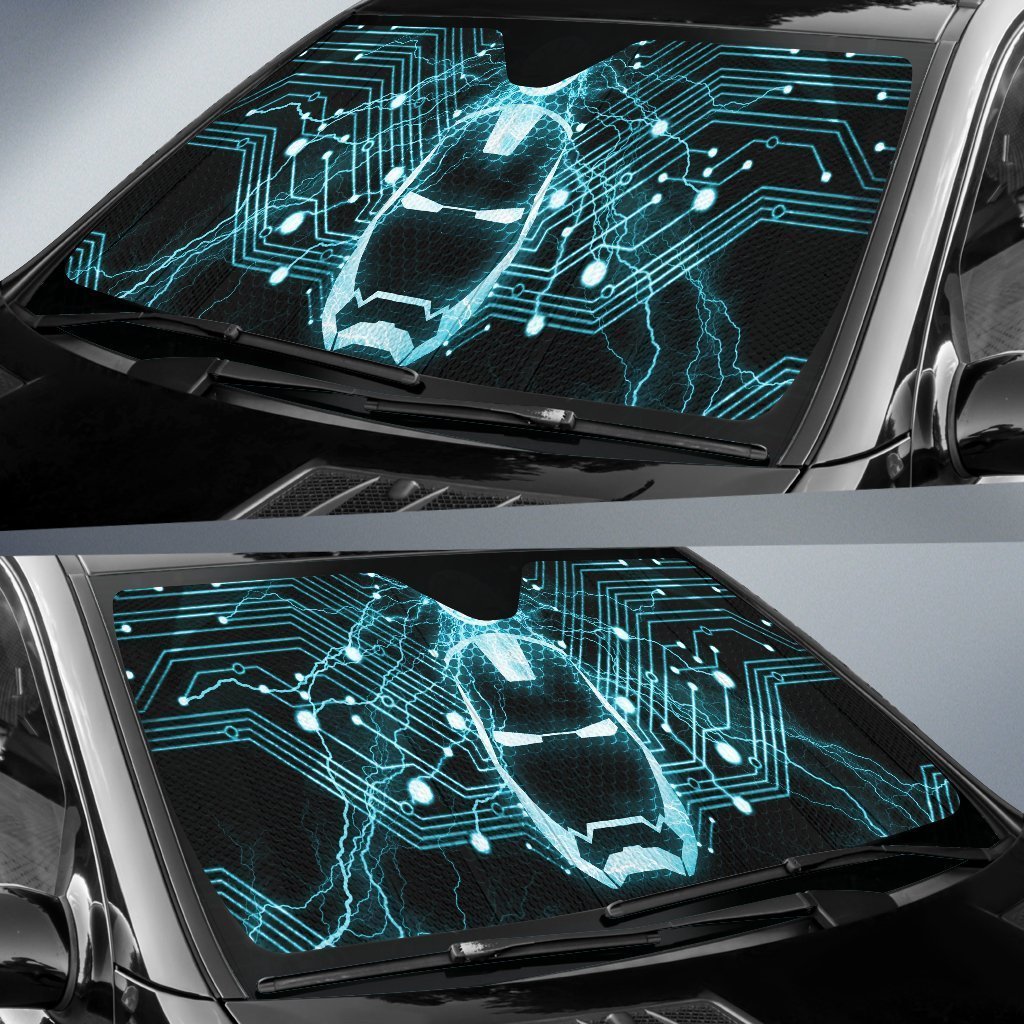 Iron Man Neon Car Sun Shade Amazing Best Gift Ideas 2022