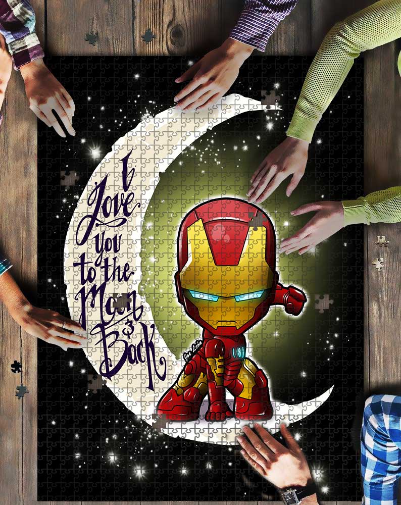 Iron Man Love To The Moon Mock Jigsaw Puzzle Kid Toys