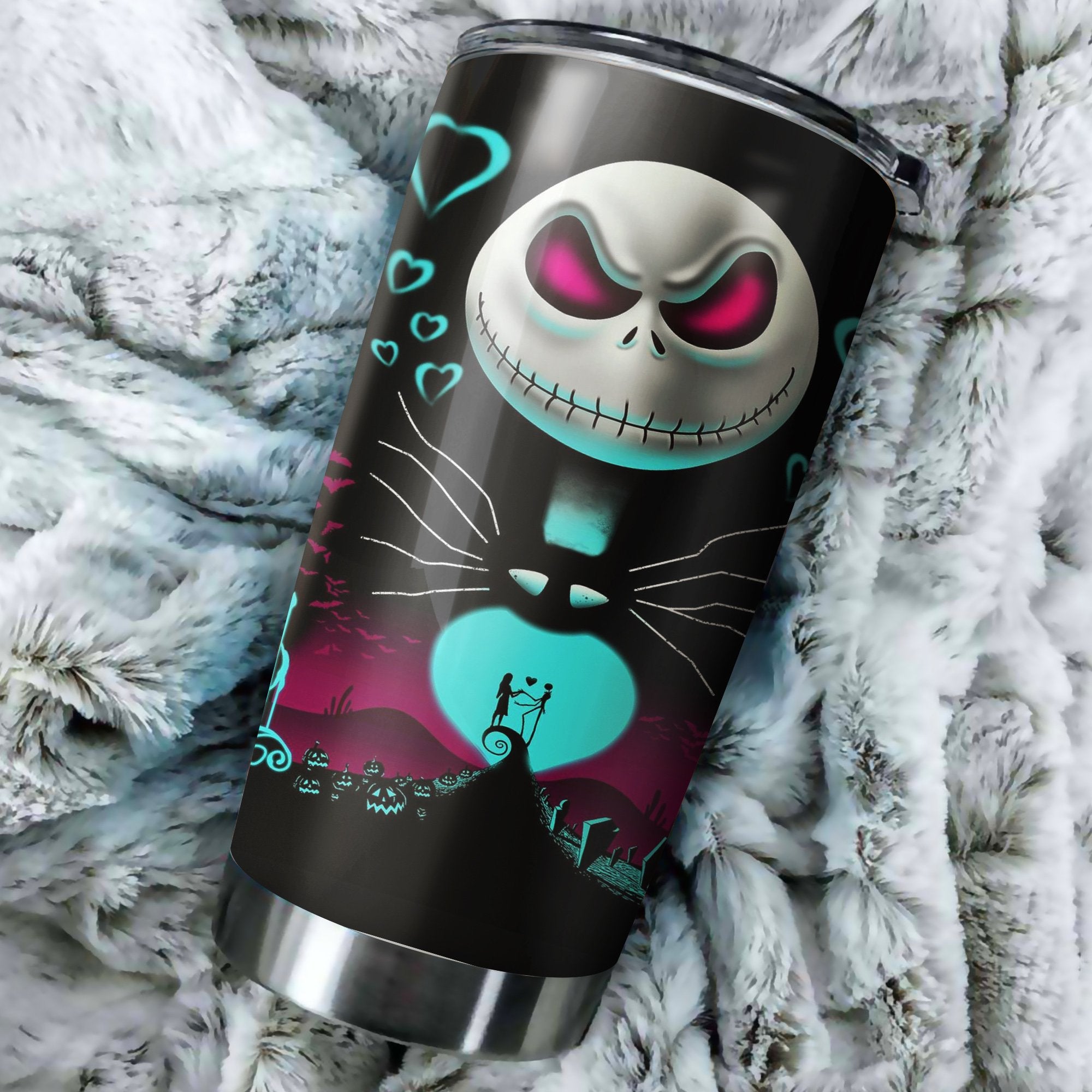 Jack Couple Nightmare Before Christmas Tumbler Perfect Birthday Best Gift Stainless Traveling Mugs 2021