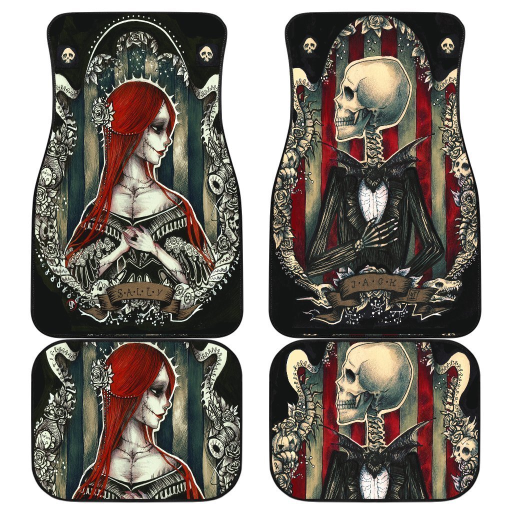 Jack Skellington Sally Glorious Couple Halloween Car Floor Mats