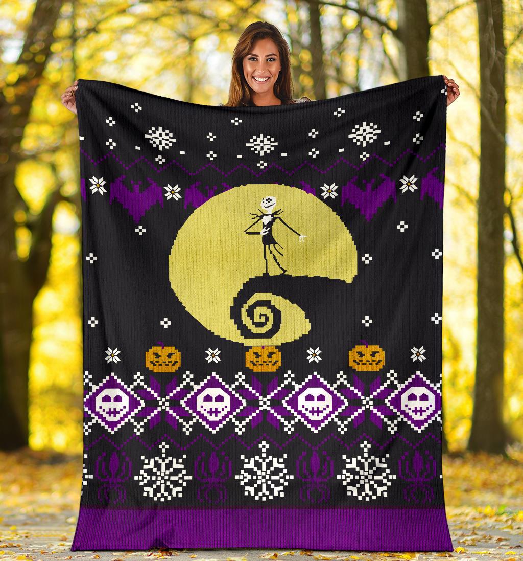 Jack Skellington Ugly Christmas Custom Blanket Home Decor