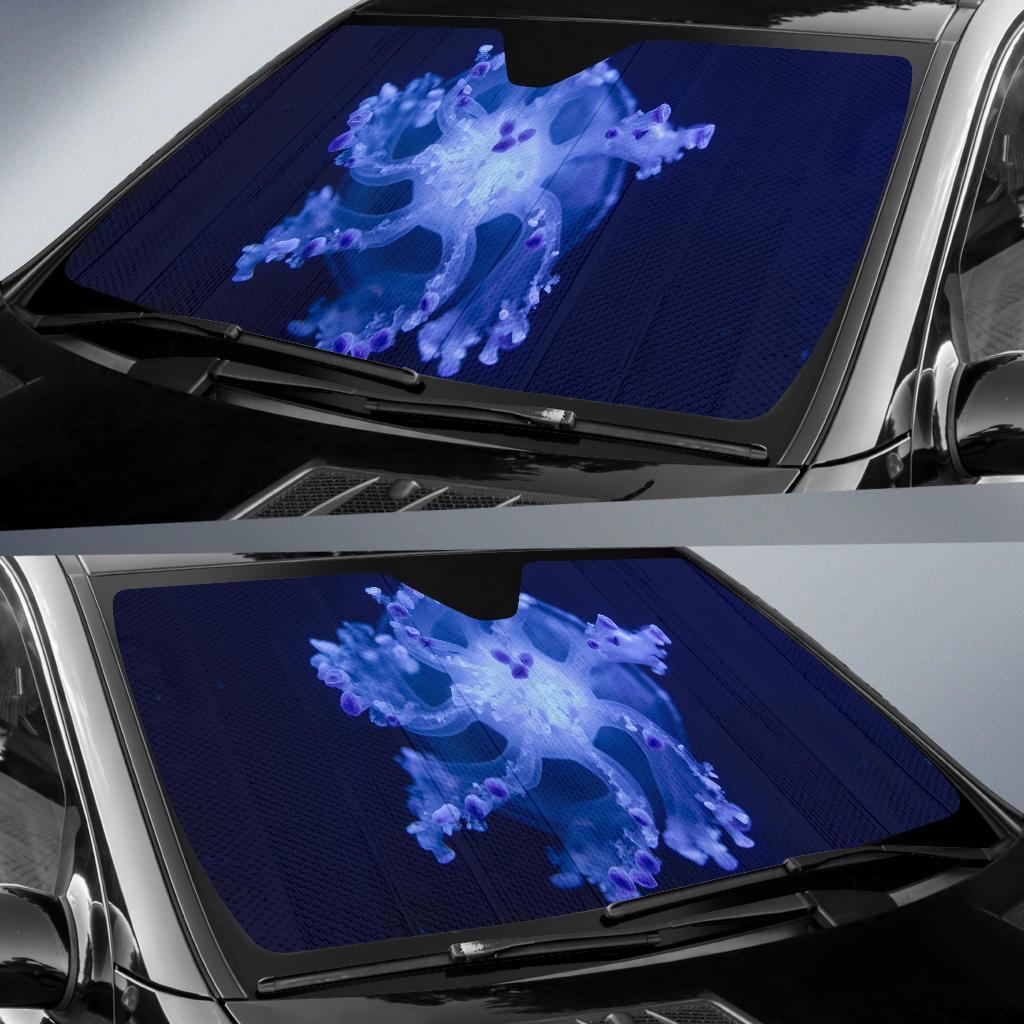 Jellyfish Underwater Constellation Blue 5K Car Sun Shade Gift Ideas 2022