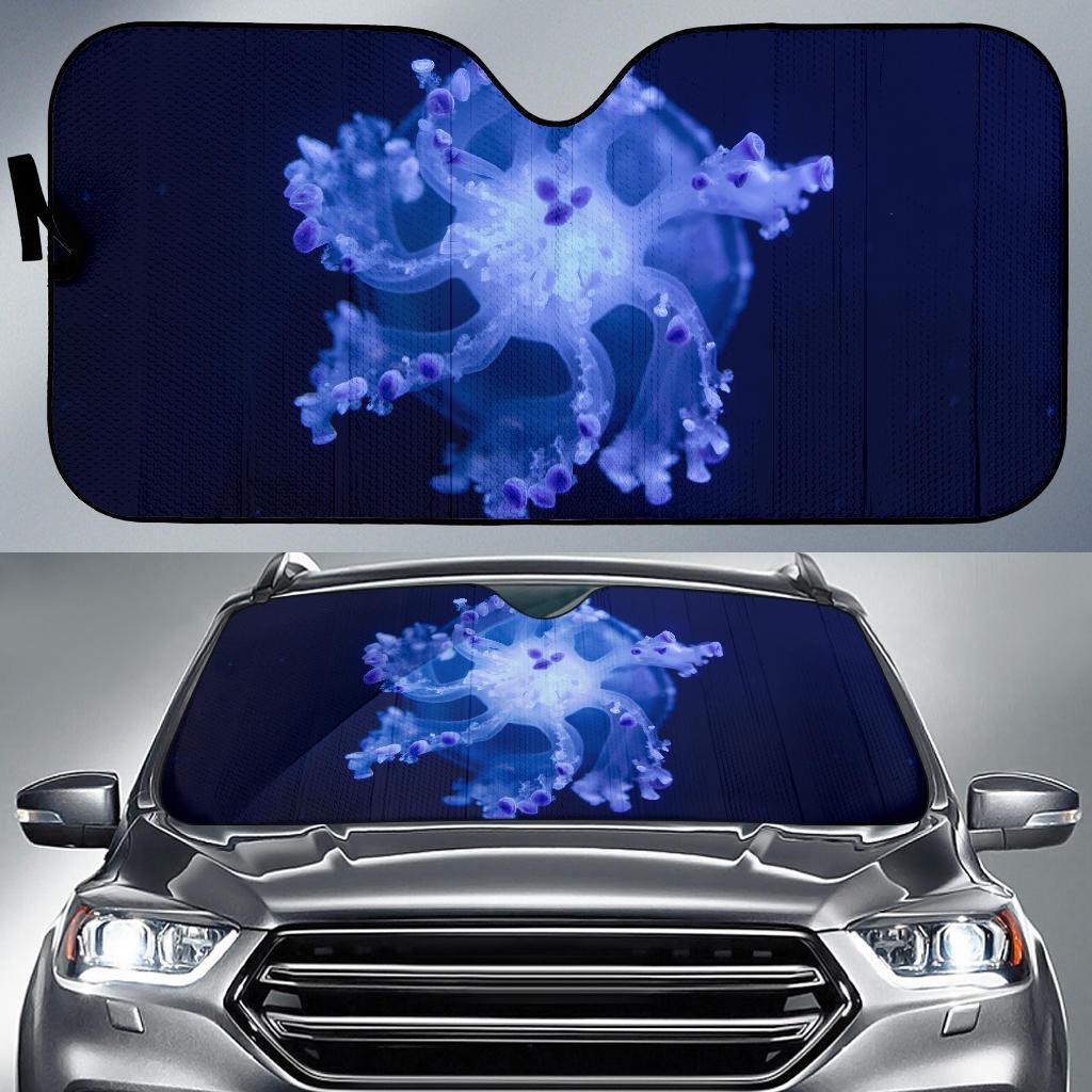 Jellyfish Underwater Constellation Blue 5K Car Sun Shade Gift Ideas 2022
