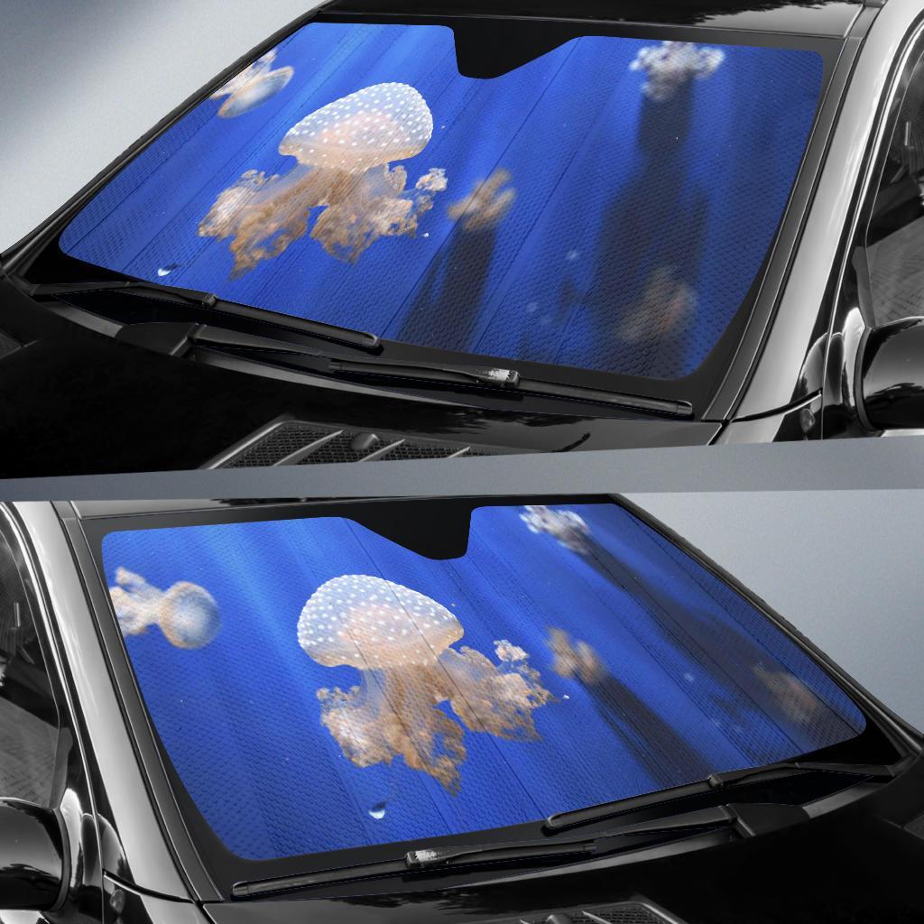 Jellyfishes Aquarium Underwater 5K Car Sun Shade Gift Ideas 2022