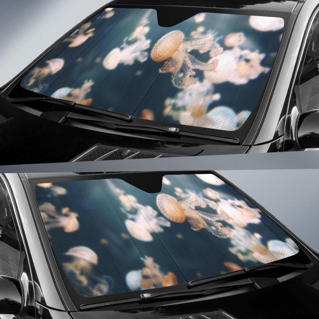 Jellyfishes Underwater Hd 5K Car Sun Shade Gift Ideas 2022