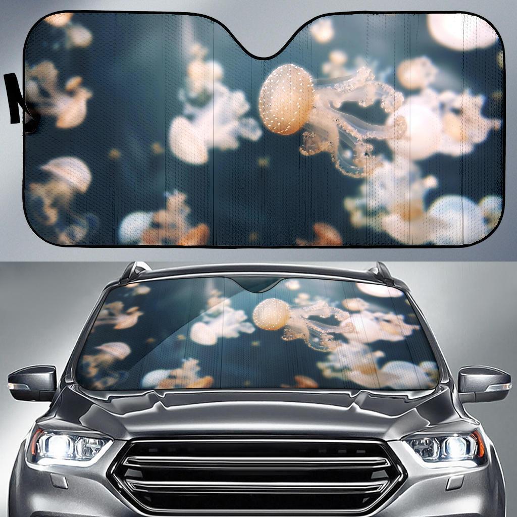 Jellyfishes Underwater Hd 5K Car Sun Shade Gift Ideas 2022