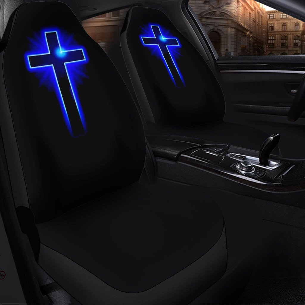 Jesus Blue Cross Seat Covers