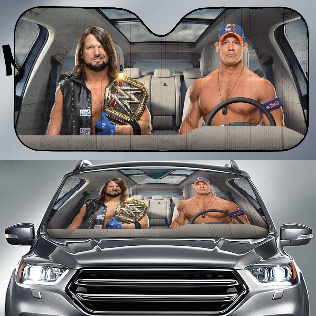 John Cena Vs Aj Styles Wwe Driving Auto Sun Shade
