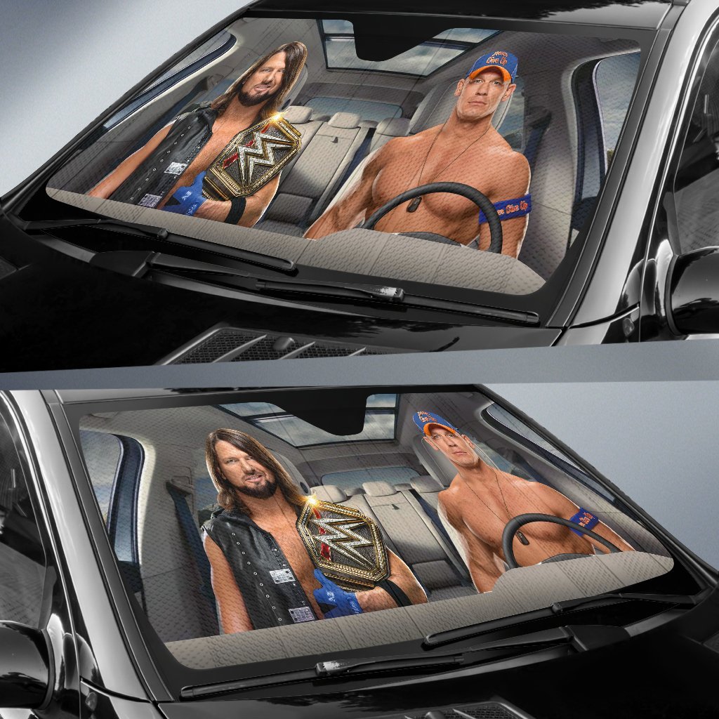 John Cena Vs Aj Styles Wwe Driving Auto Sun Shade