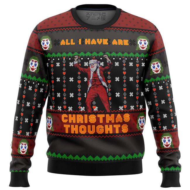 Joker Dancing All I Have Are Xmas Thoughts Premium Ugly Christmas Sweater Amazing Gift Idea Thanksgiving Gift