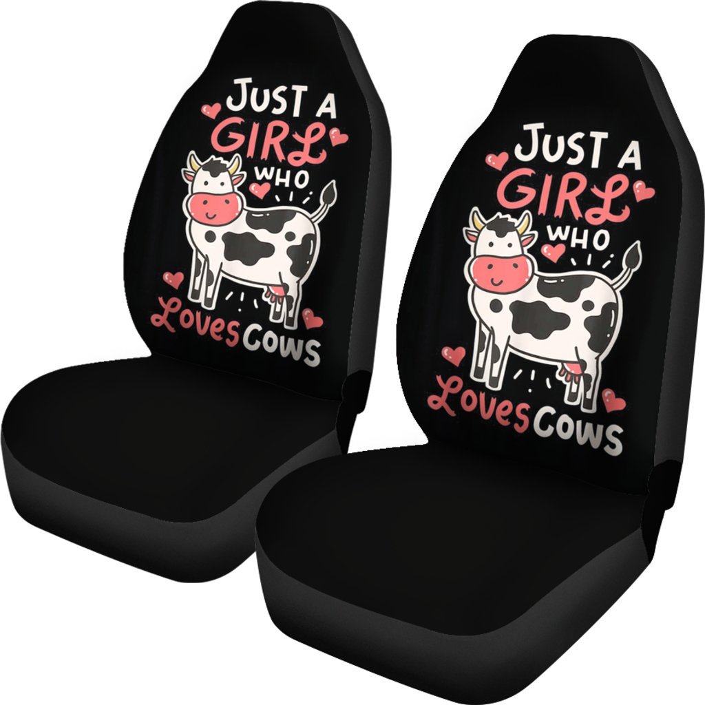 Just A Girl Cow Print Car Seat