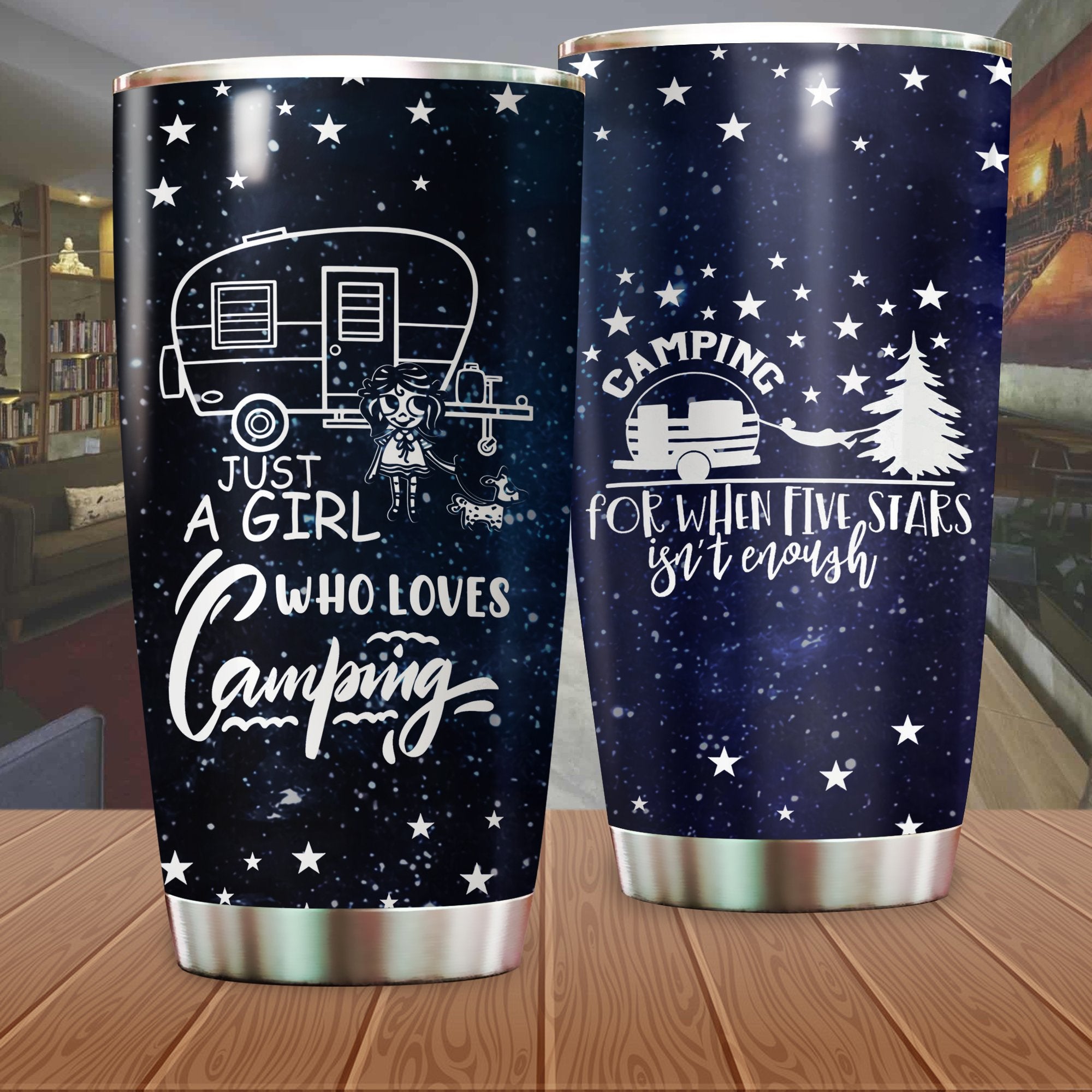 Just A Girl Who Loves Camping Camfire Tumbler 2021