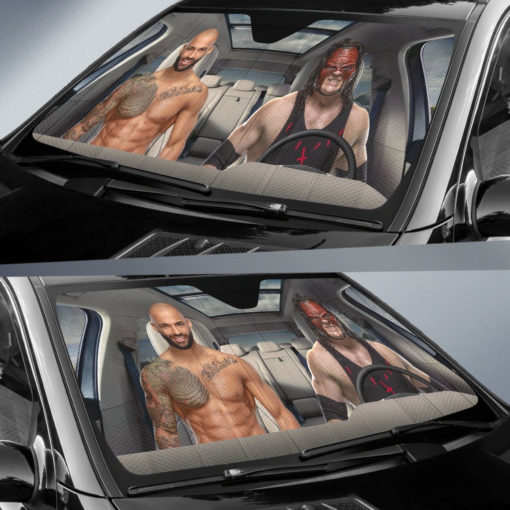 Kane Vs Ricochet Wwe Driving Auto Sun Shade