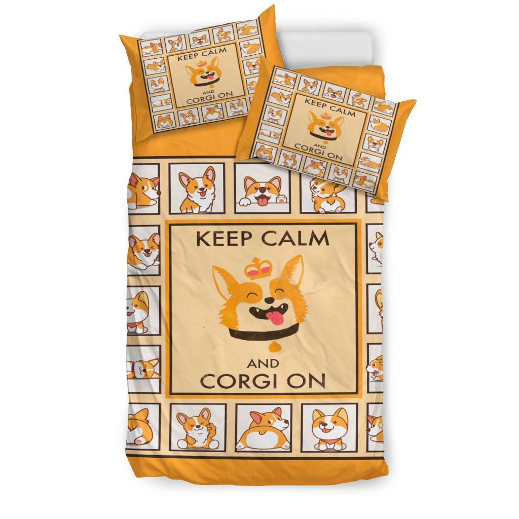 Keep Calm And Corgi On Bedding Duvet Cover And Pillowcase Set