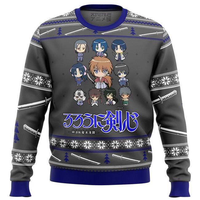 Rurouni Kenshin Sprites Premium Ugly Christmas Sweater Amazing Gift Idea Thanksgiving Gift