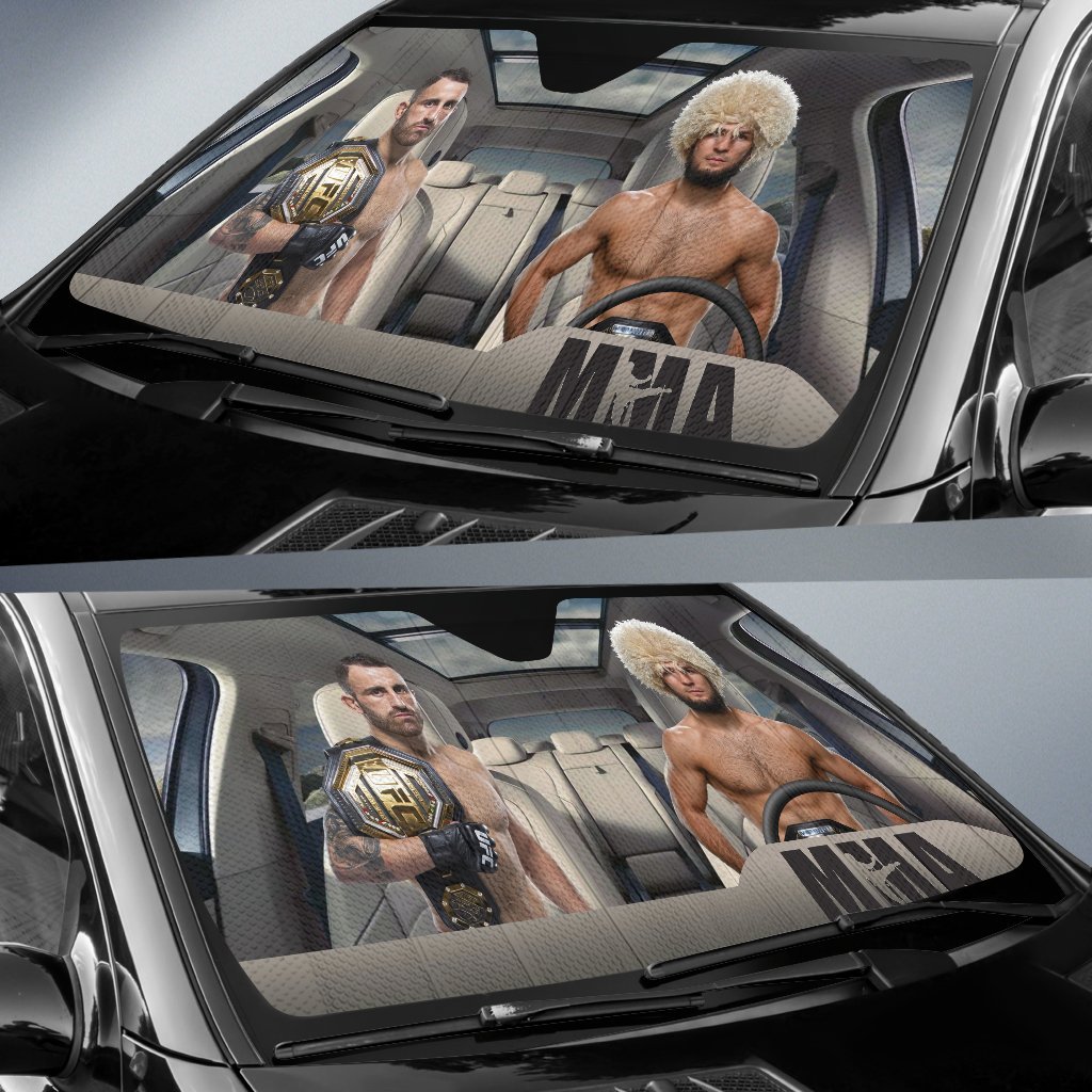 Khabib Nurmagomedov Vs Alexander Volkanovski Mma Driving Auto Sun Shade