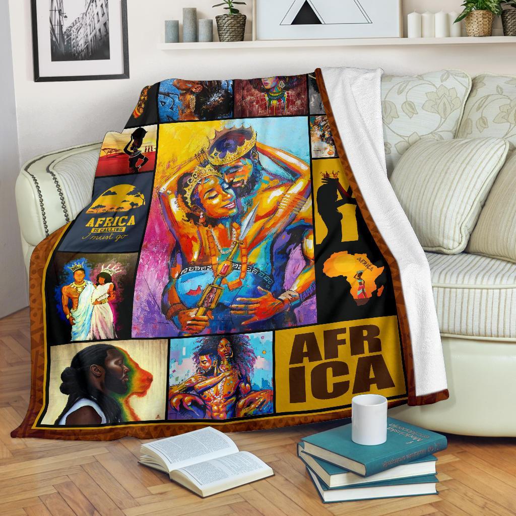 King Queen African Culture Premium Blanket