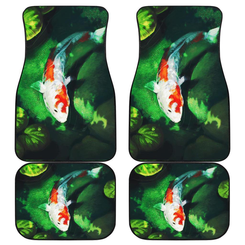 Koi Fish Art In Lake Car Floor Mats