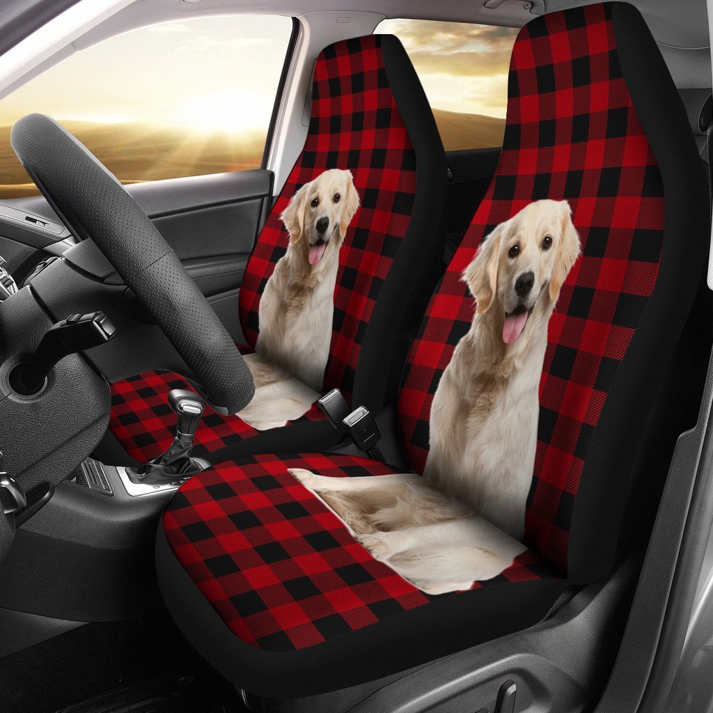 Labrador Retriever Plaid Pattern Car Seat Covers