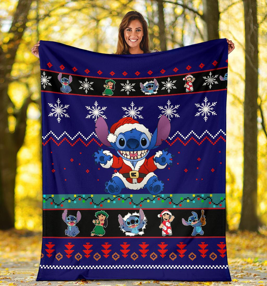 Lilo & Stitch Christmas Blanket Amazing Gift Idea