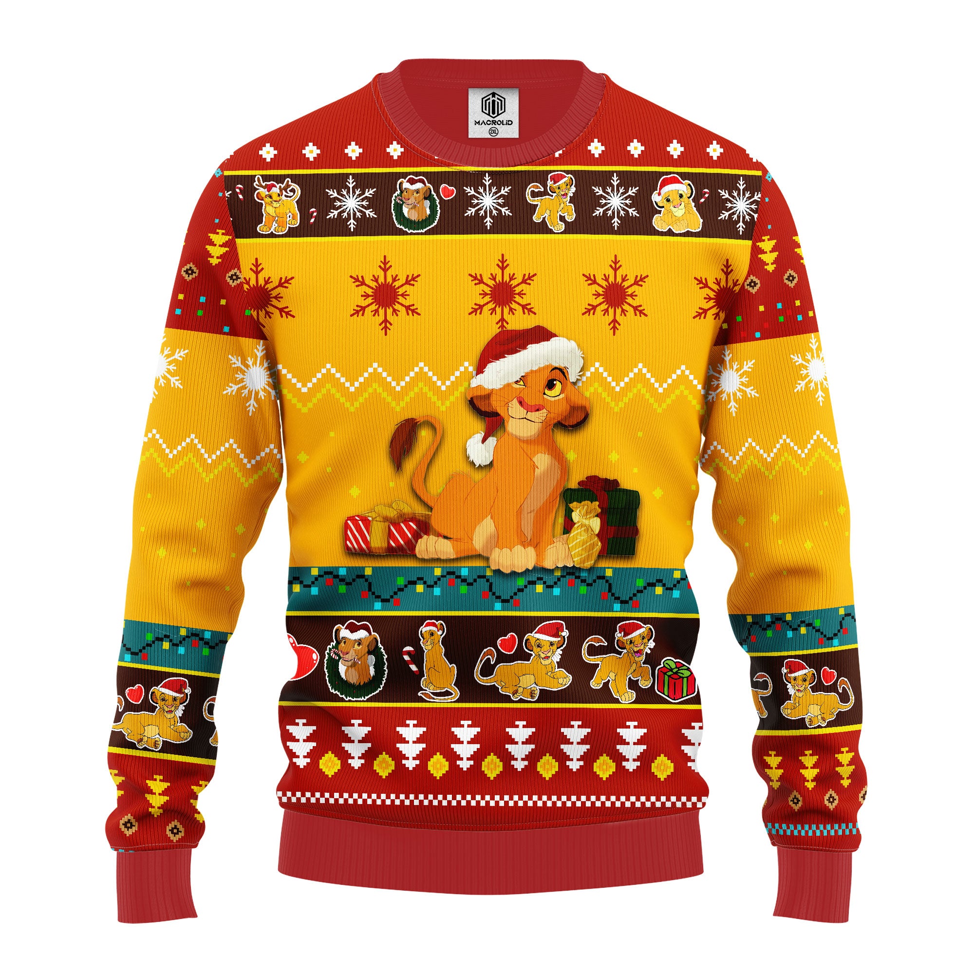 Lion King Simba Ugly Christmas Sweater Yellow 2 Amazing Gift Idea Thanksgiving Gift