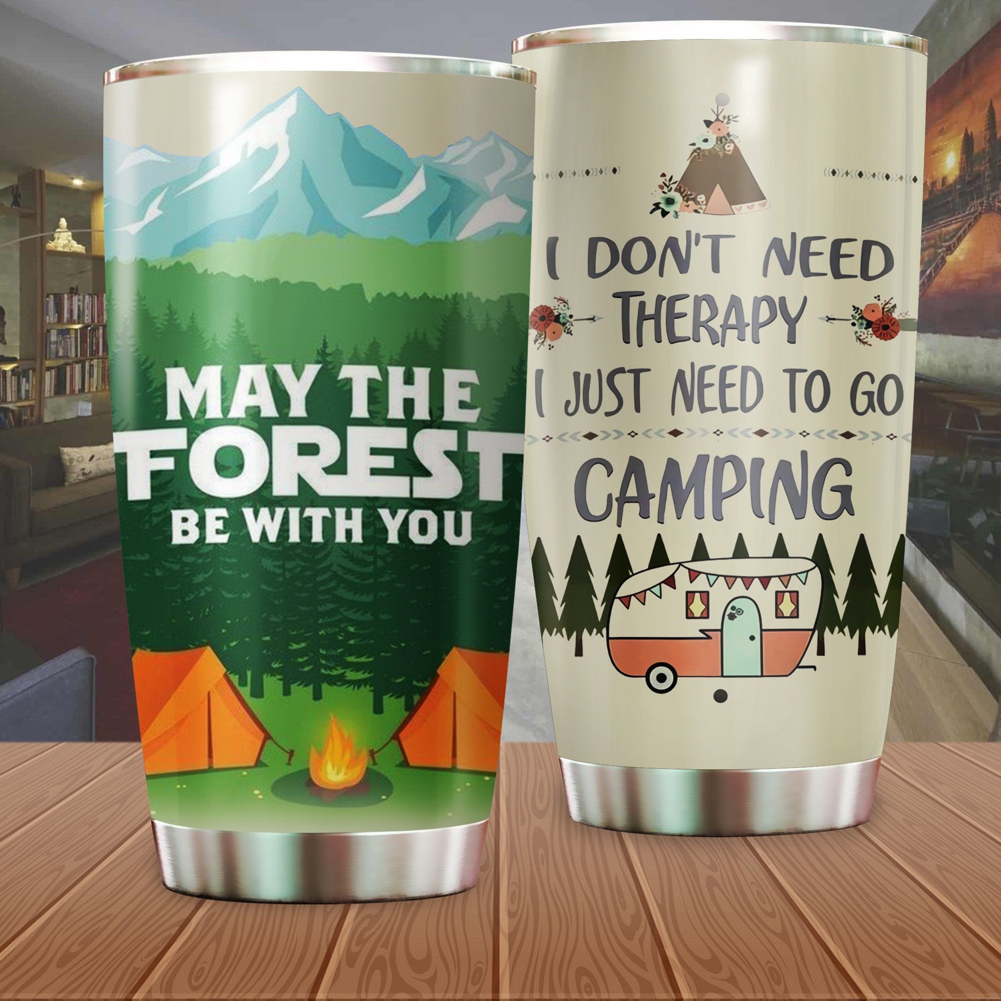 May The Forest Be With You Camping Camfire Tumbler 2021