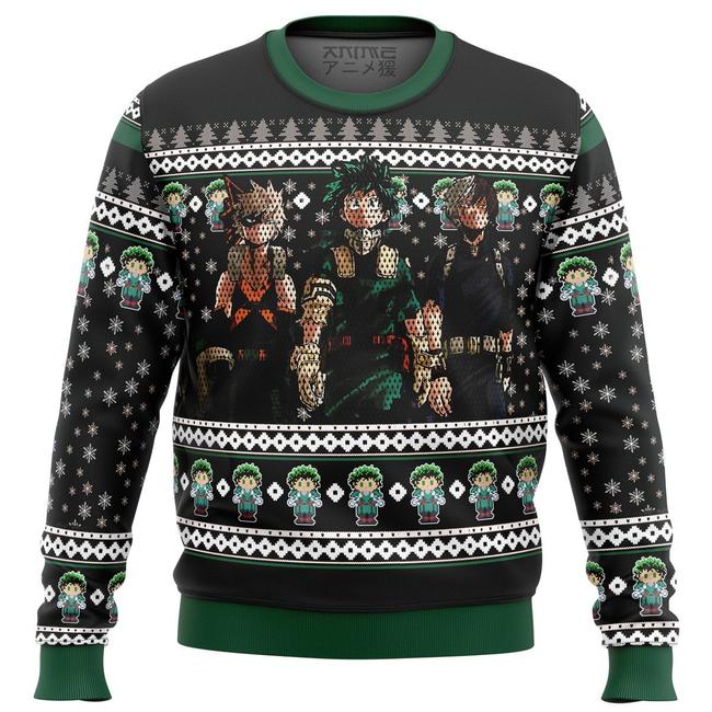 My Hero Academia Deku Bakugo Todoroki Top 3 Premium Ugly Christmas Sweater Amazing Gift Idea Thanksgiving Gift