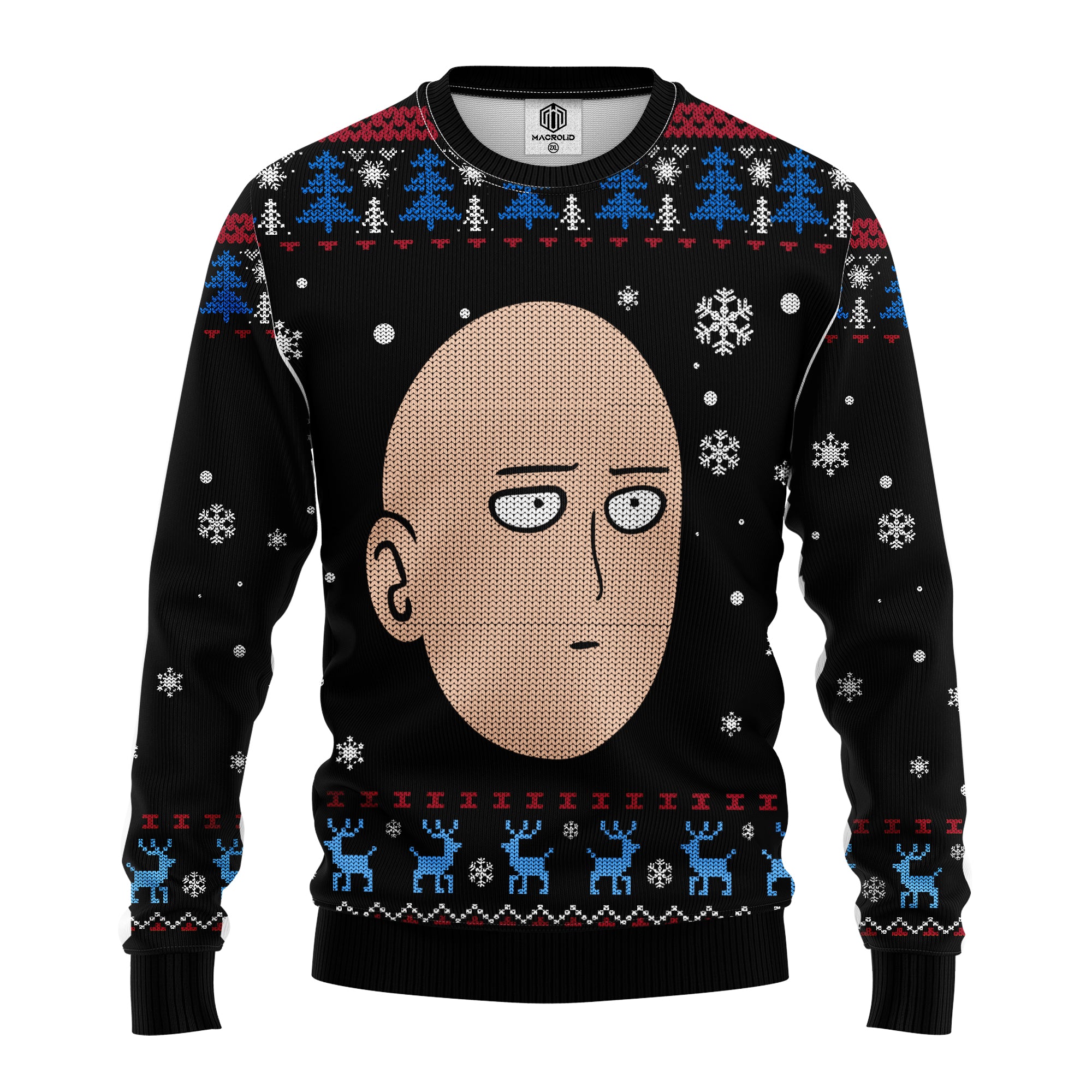 One Punch Man Head Back Custom Ugly Christmas Sweater Mc Amazing Gift Idea Thanksgiving Gift