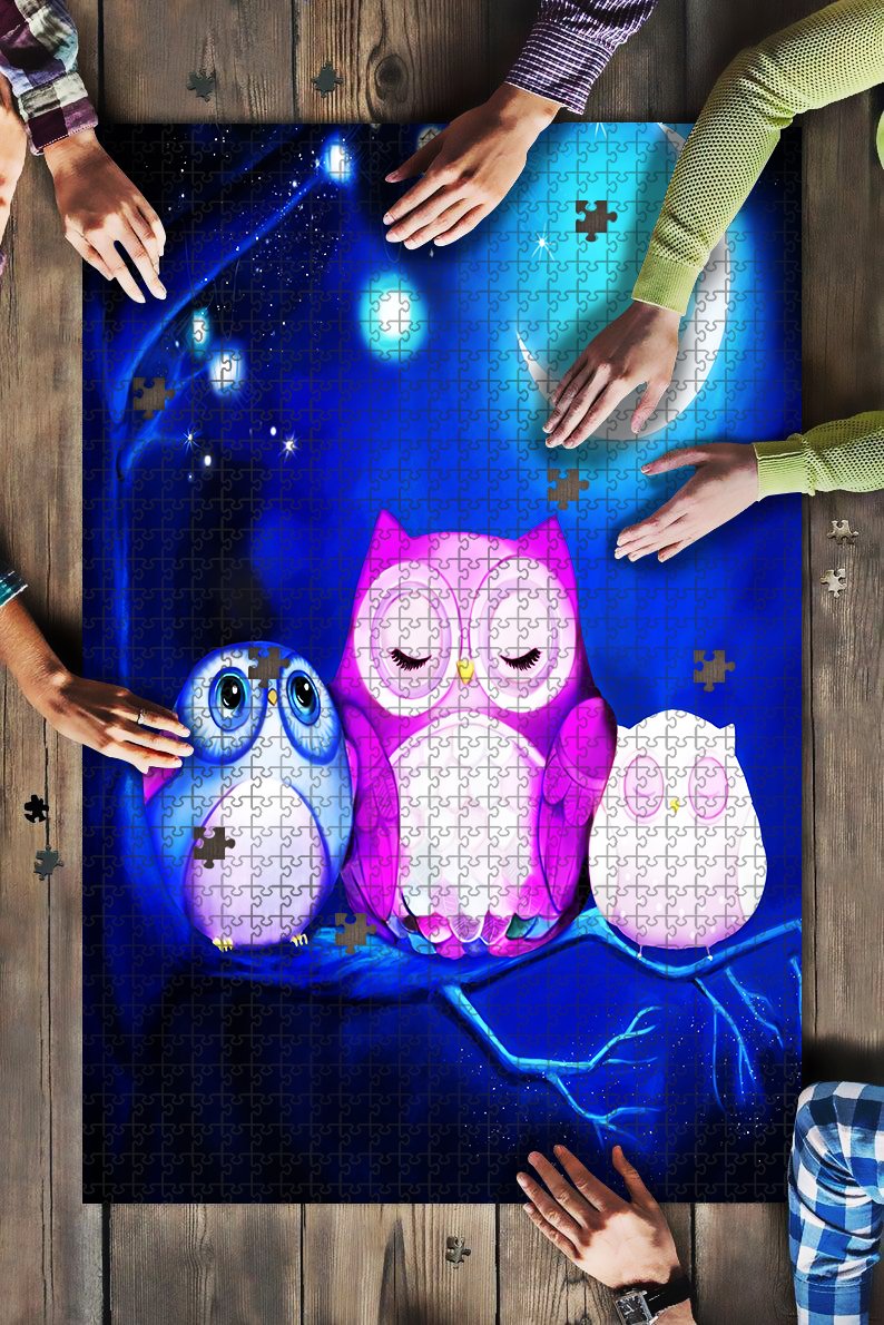 Owl Moon Cute Jigsaw Puzzle