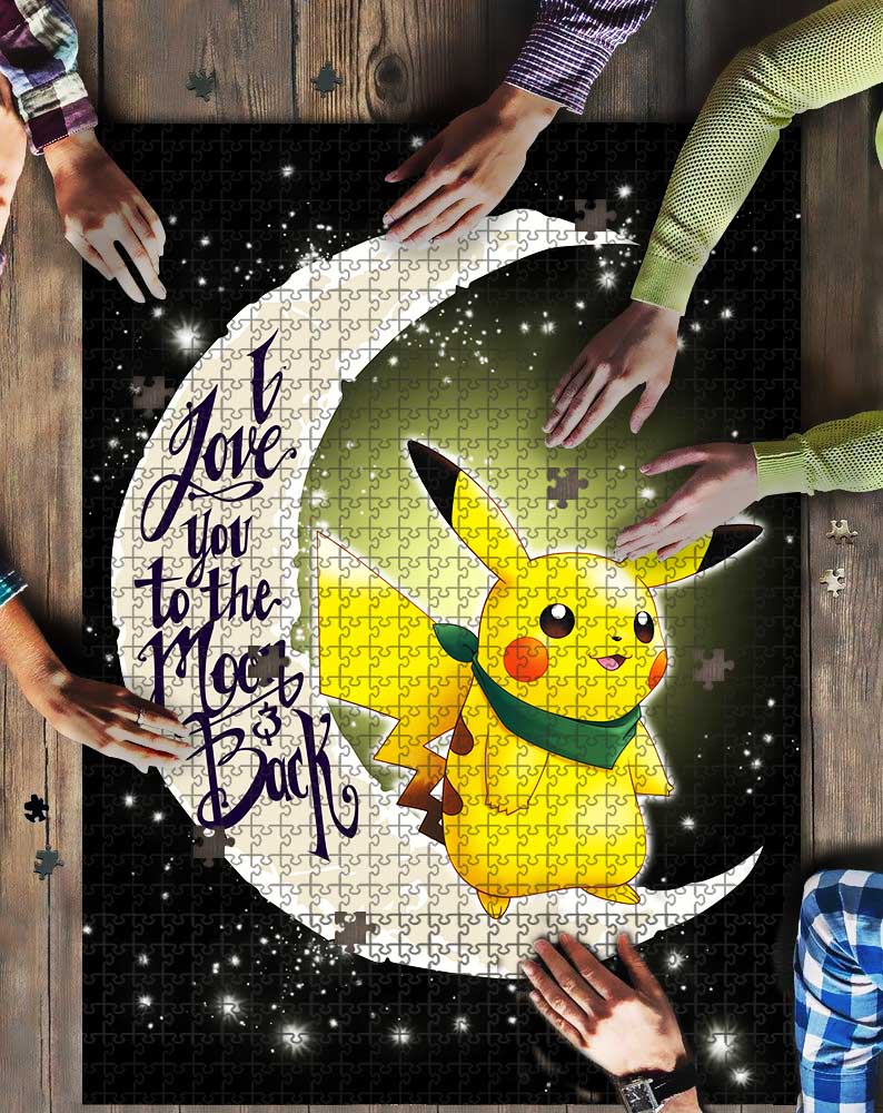 Pikachu Pokemon Love To The Moon Mock Jigsaw Puzzle Kid Toys