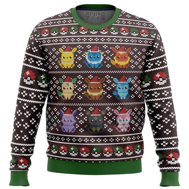 Pokemon Eeveelution Premium Ugly Christmas Sweater Amazing Gift Idea Thanksgiving Gift