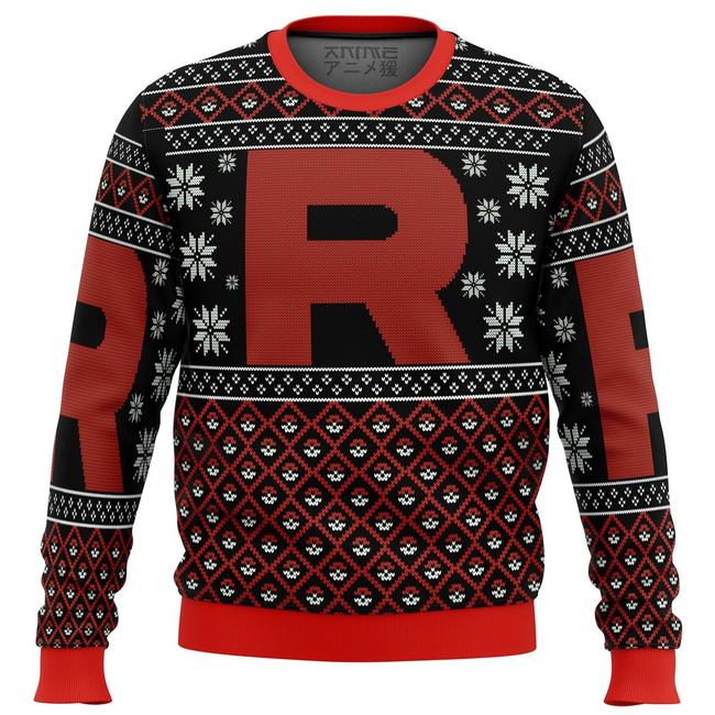 Pokemon Team Rocket Red Black Premium Ugly Christmas Sweater Amazing Gift Idea Thanksgiving Gift