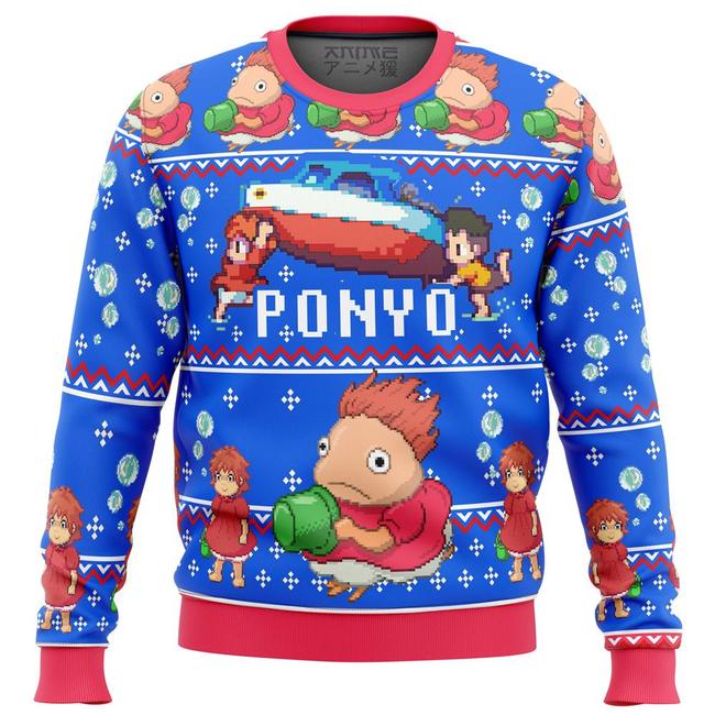 Ponyo Premium Ugly Christmas Sweater Amazing Gift Idea Thanksgiving Gift