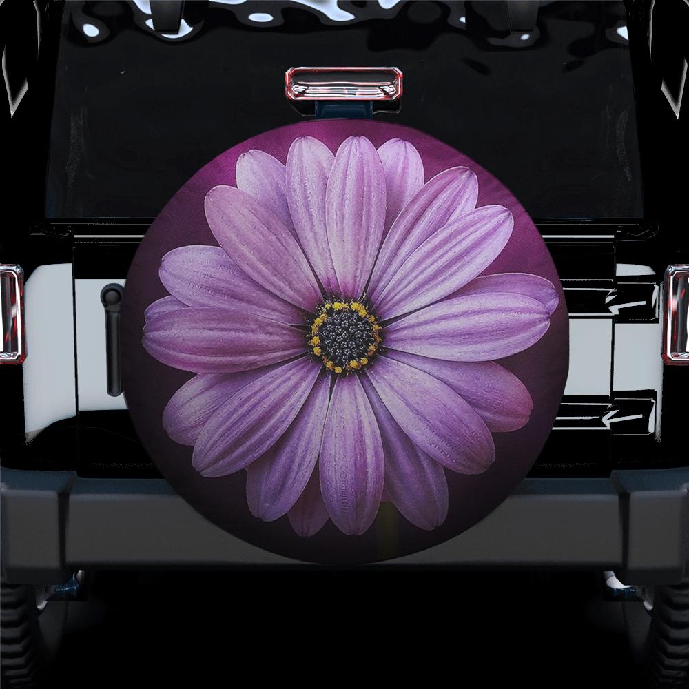 Purple Flower Spare Tire Cover Gift For Campers