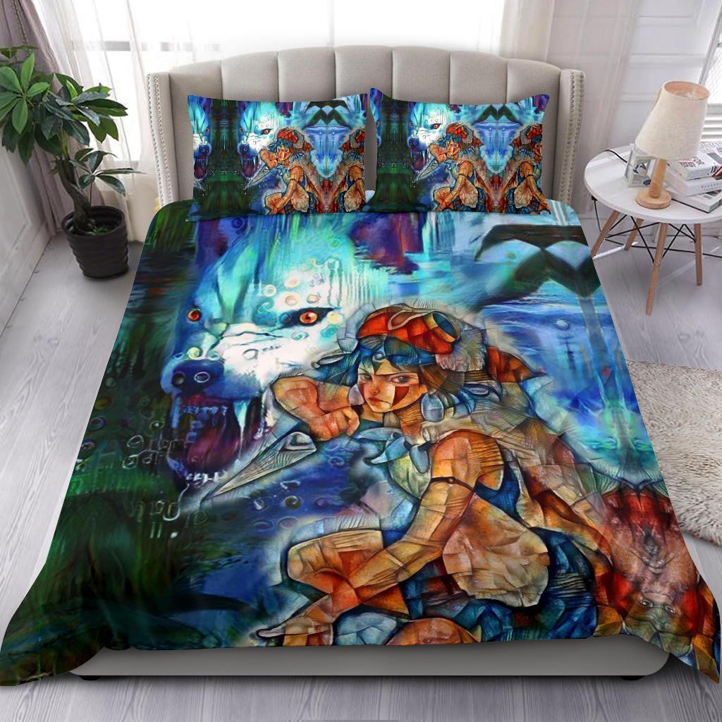 Raging Princess Mononoke Bedding SetDuvet Cover And Pillowcase Set
