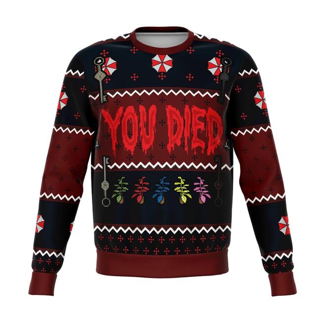 Resident Evil You Died Premium Ugly Christmas Sweater Amazing Gift Idea Thanksgiving Gift