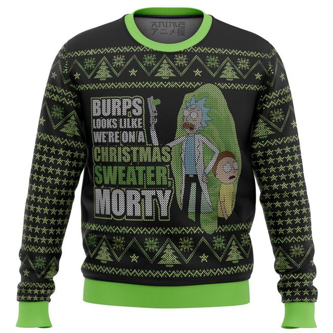 Rick And Morty We'Re In A Xmas Sweater Premium Ugly Christmas Sweater Amazing Gift Idea Thanksgiving Gift