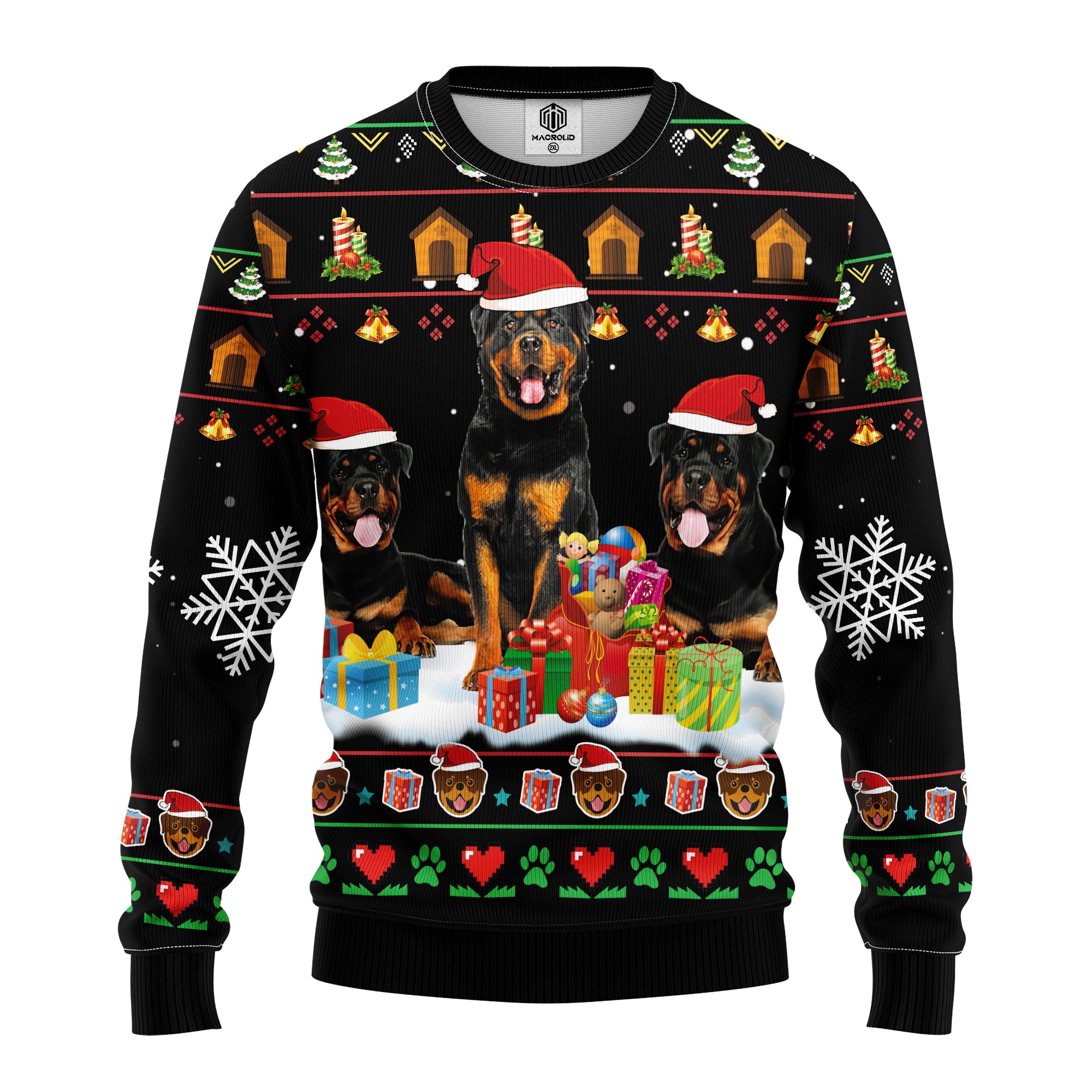 Rottweiler 2 Ugly Christmas Sweater Amazing Gift Idea Thanksgiving Gift