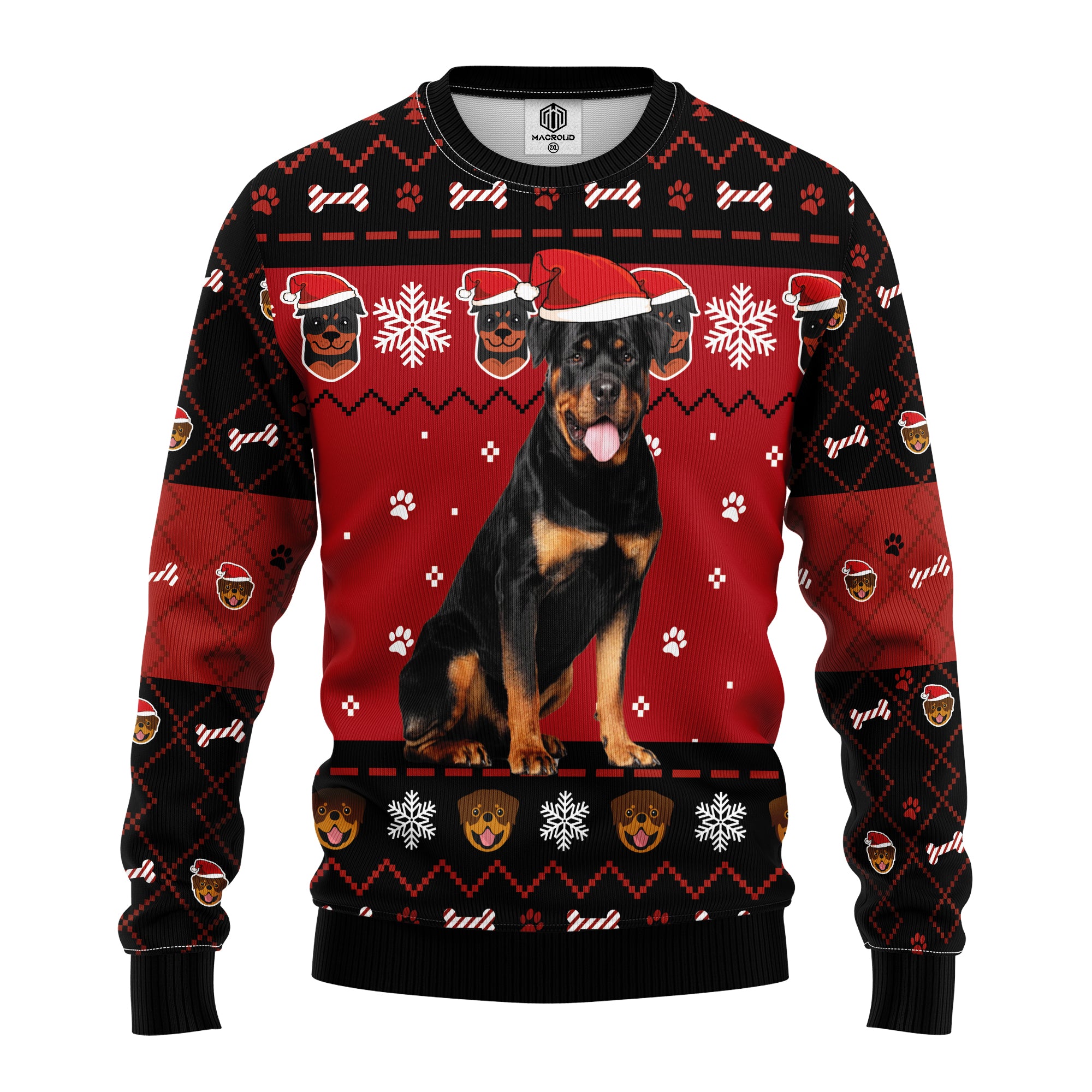 Rottweiler 3D Ugly Christmas Sweater Amazing Gift Idea Thanksgiving Gift