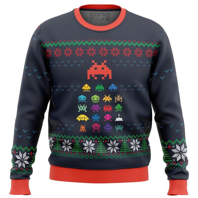 Space Invaders Premium Ugly Christmas Sweater Amazing Gift Idea Thanksgiving Gift