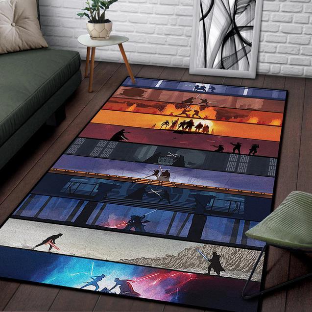 Star Wars Lightsaber Battles Area Rug Home Decor Bedroom Living Room Decor