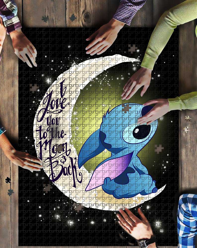 Stitch Love To The Moon Mock Jigsaw Puzzle Kid Toys